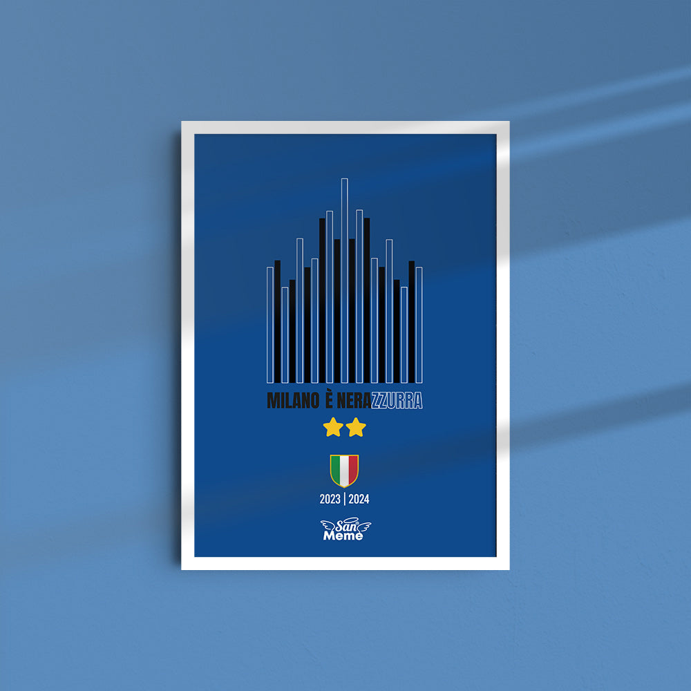 Poster con Cornice bianca 40x60 | Duomo sfondo blu
