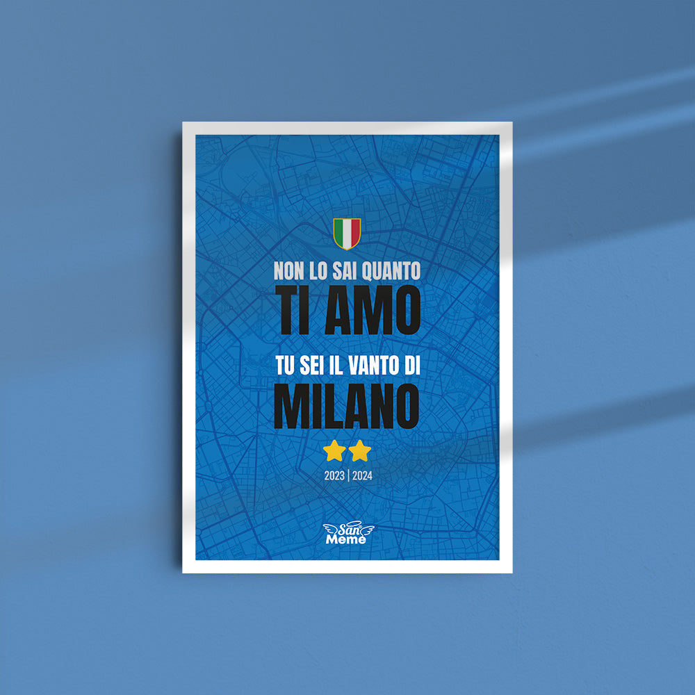 Poster con Cornice bianca 40x60 | Coro ultras sfondo blu